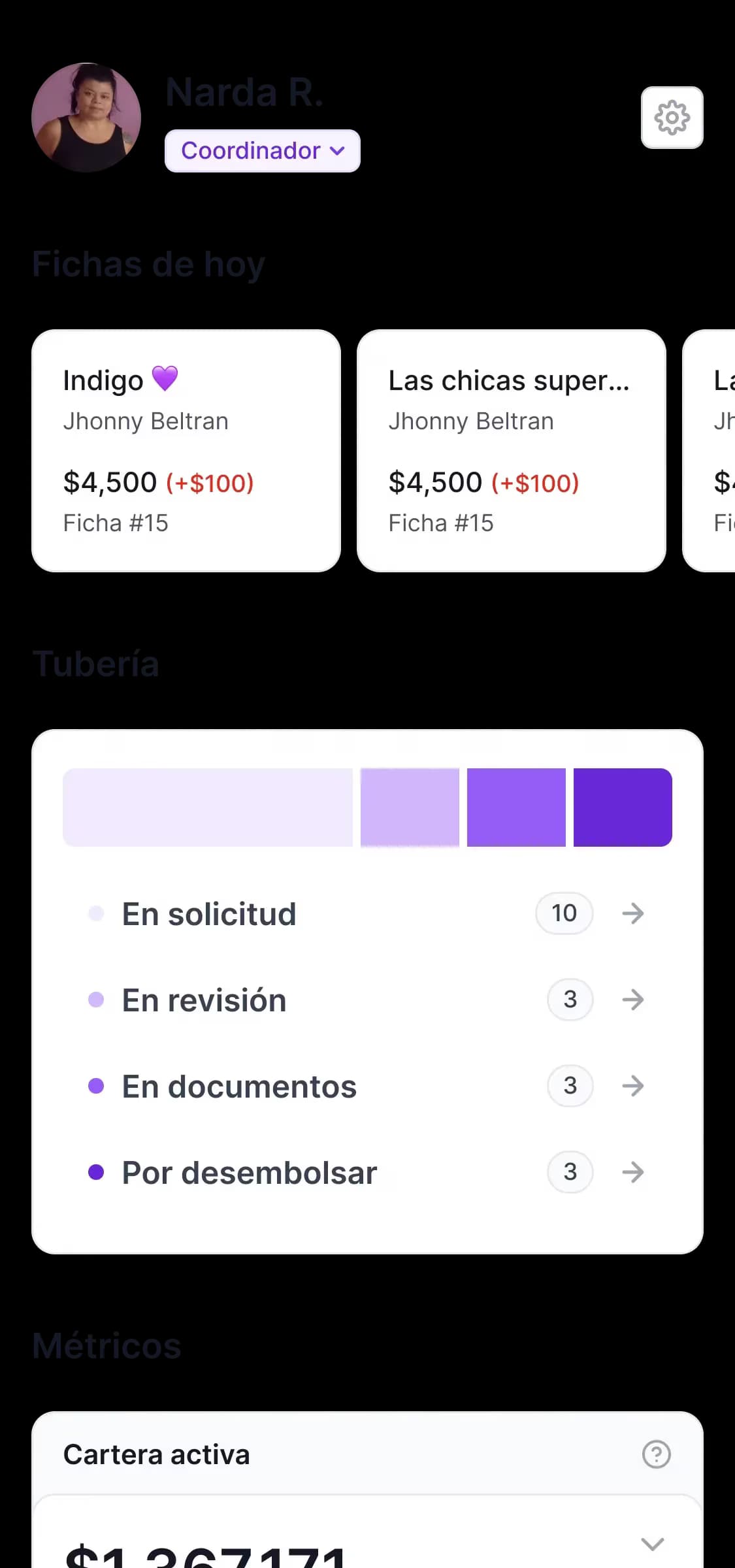 Coordinator dashboard